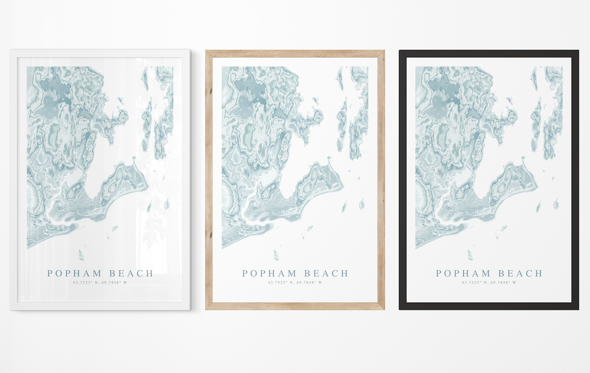 Popham Beach Map Print