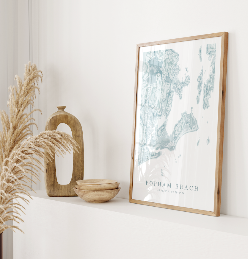 Popham Beach Map Print