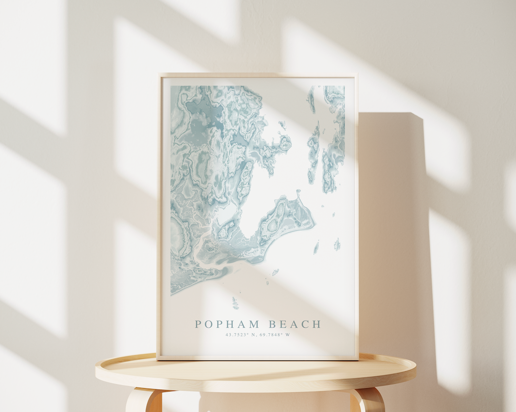 Popham Beach Map Print