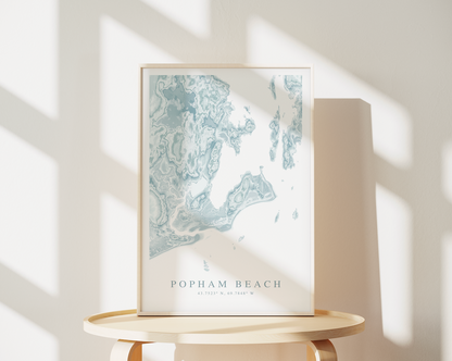 Popham Beach Map Print