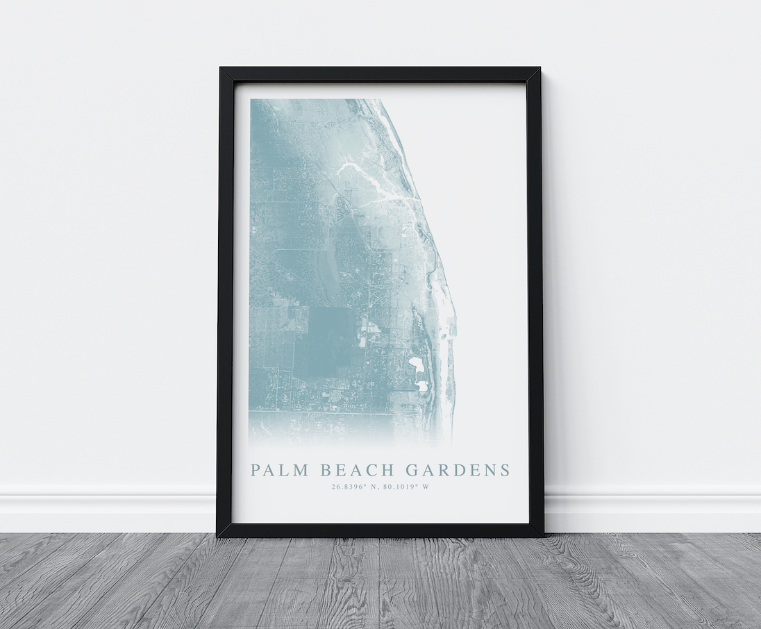 Palm Beach Gardens Map Print