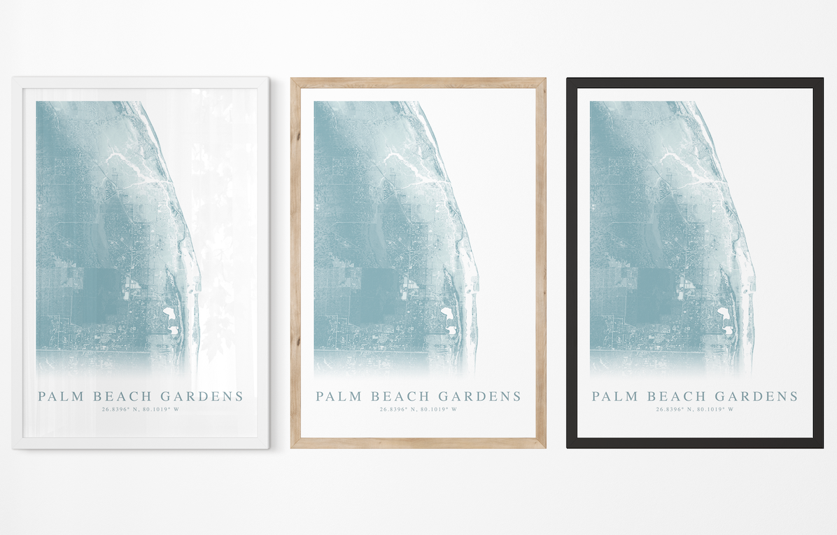 Palm Beach Gardens Map Print