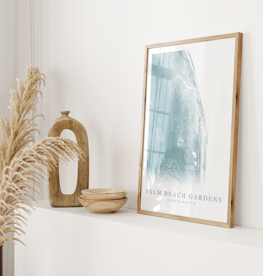 Palm Beach Gardens Map Print