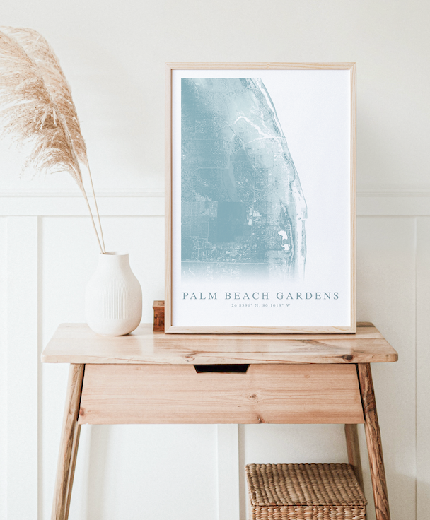 Palm Beach Gardens Map Print