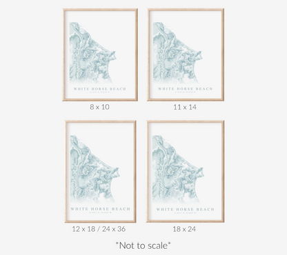 White Horse Beach Map Print