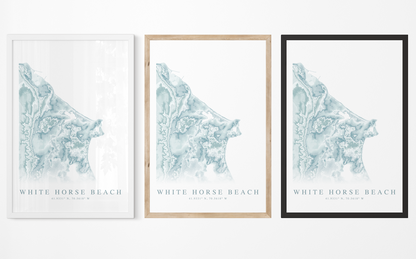 White Horse Beach Map Print