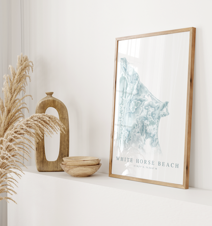 White Horse Beach Map Print