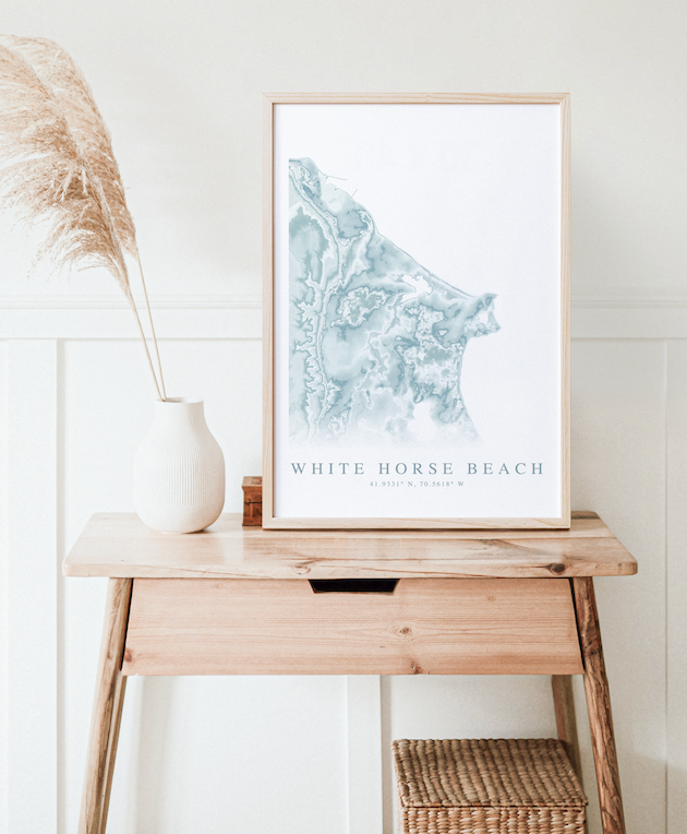 White Horse Beach Map Print