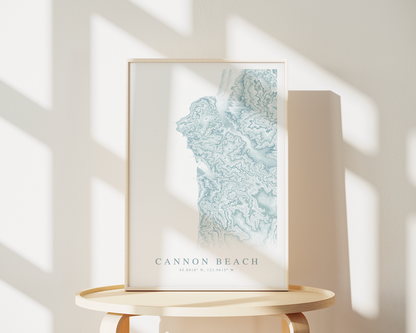 Cannon Beach OR Map Print
