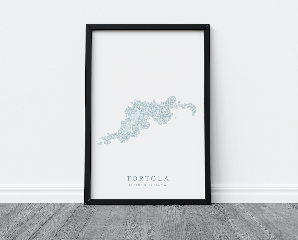 Tortola BVI Map Print