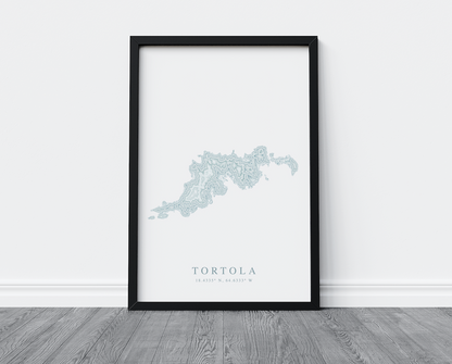 Tortola BVI Map Print