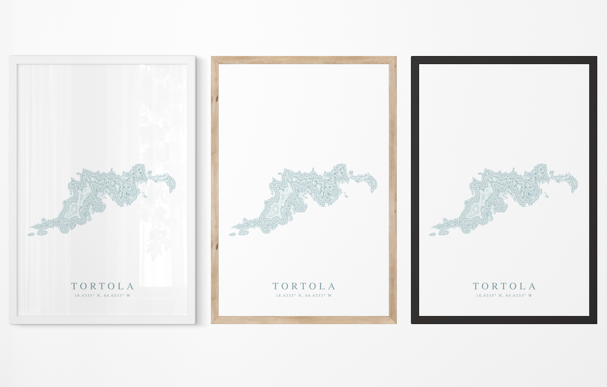Tortola BVI Map Print