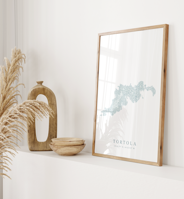 Tortola BVI Map Print