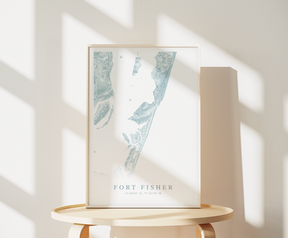 Fort Fisher Map Print