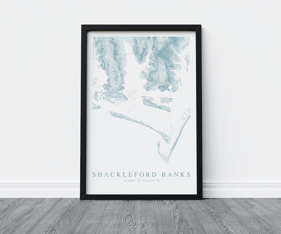 Shackleford Banks Map Print