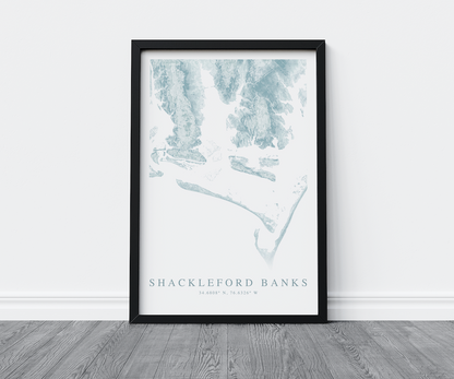 Shackleford Banks Map Print
