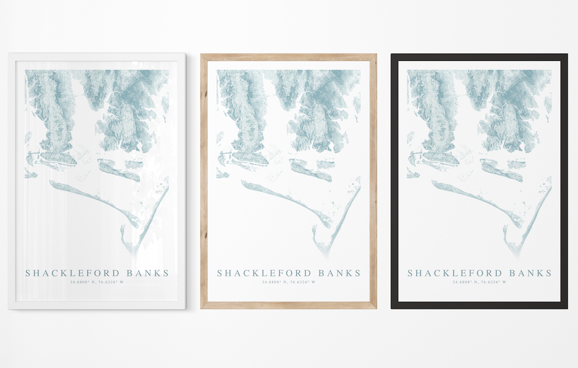 Shackleford Banks Map Print