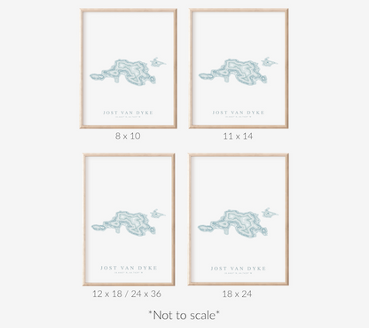 Jost Van Dyke BVI Map Print