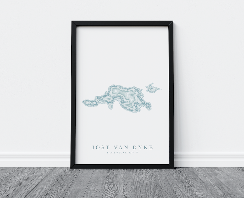 Jost Van Dyke BVI Map Print