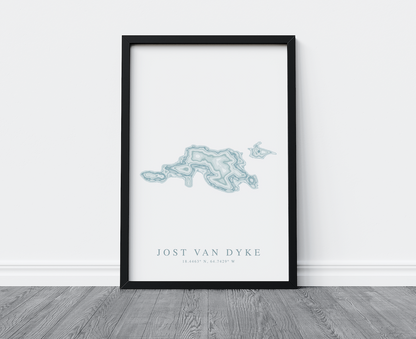Jost Van Dyke BVI Map Print