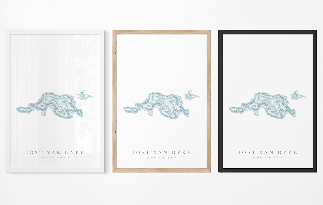 Jost Van Dyke BVI Map Print