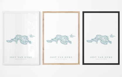 Jost Van Dyke BVI Map Print