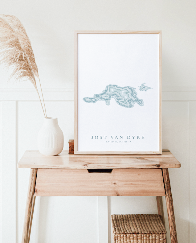 Jost Van Dyke BVI Map Print