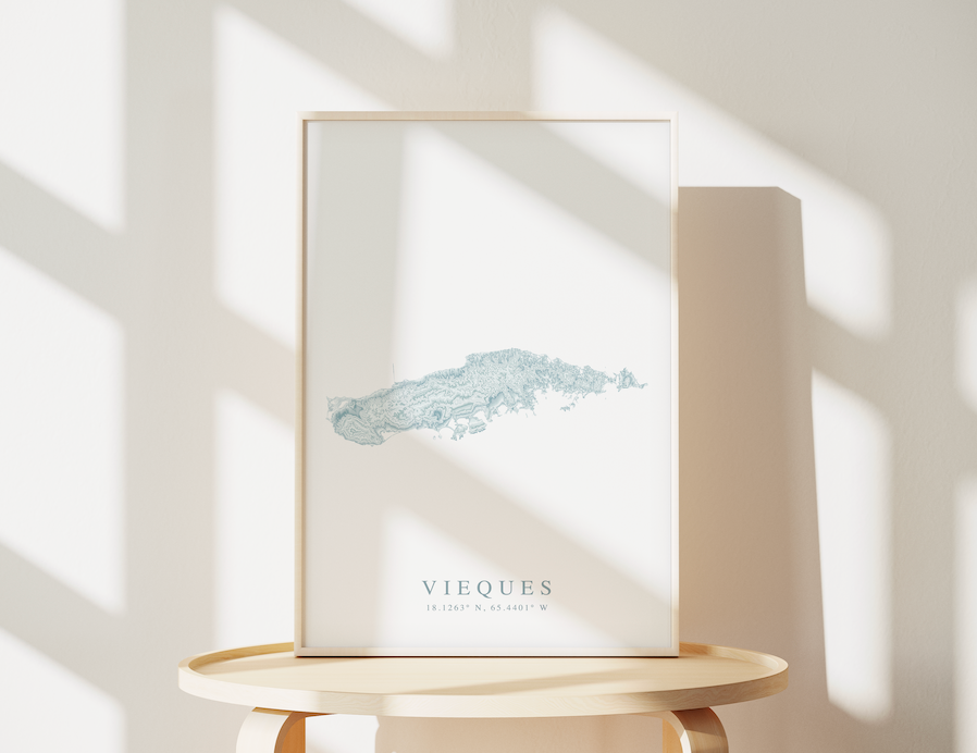 Vieques Map Print