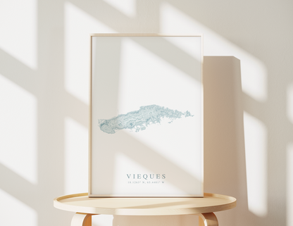 Vieques Map Print