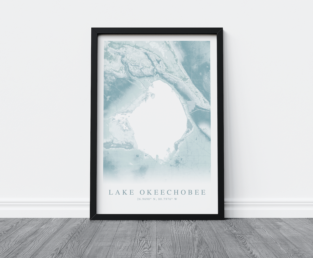 Lake Okeechobee Map Print