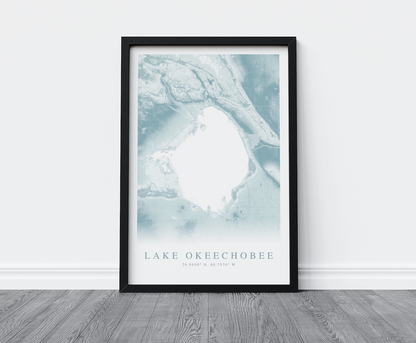 Lake Okeechobee Map Print