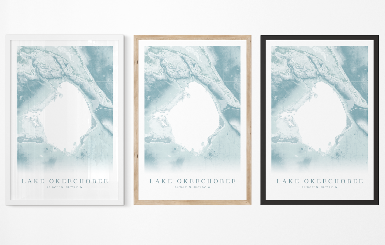 Lake Okeechobee Map Print