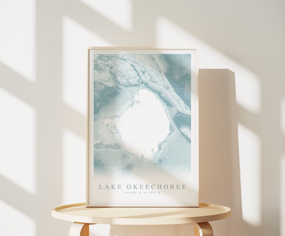 Lake Okeechobee Map Print