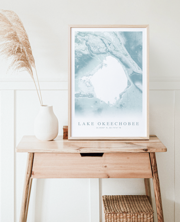 Lake Okeechobee Map Print