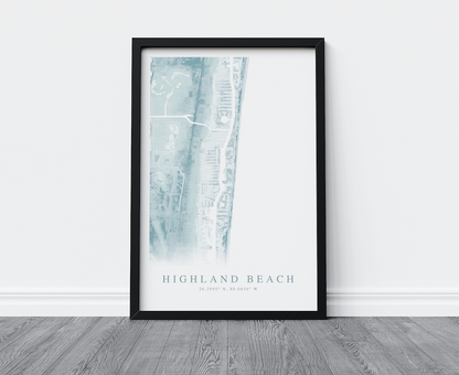 Highland Beach Map Print