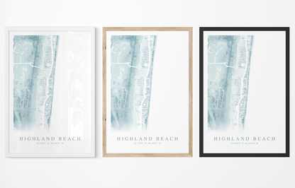 Highland Beach Map Print
