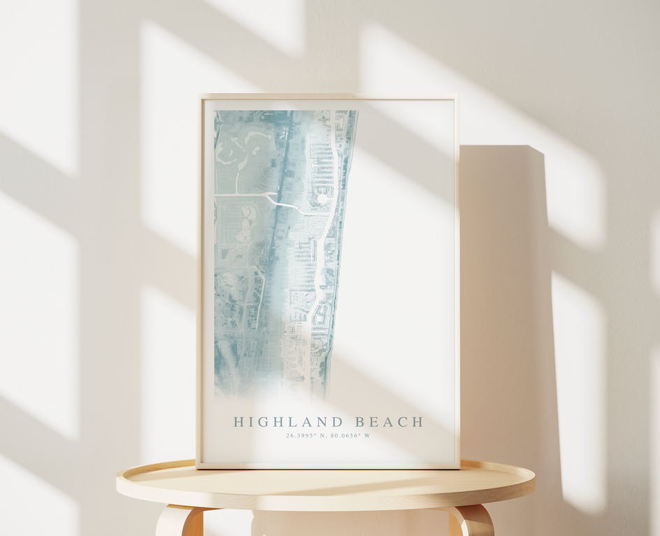 Highland Beach Map Print