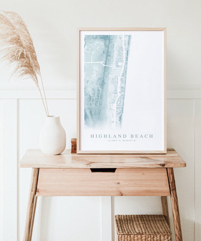 Highland Beach Map Print