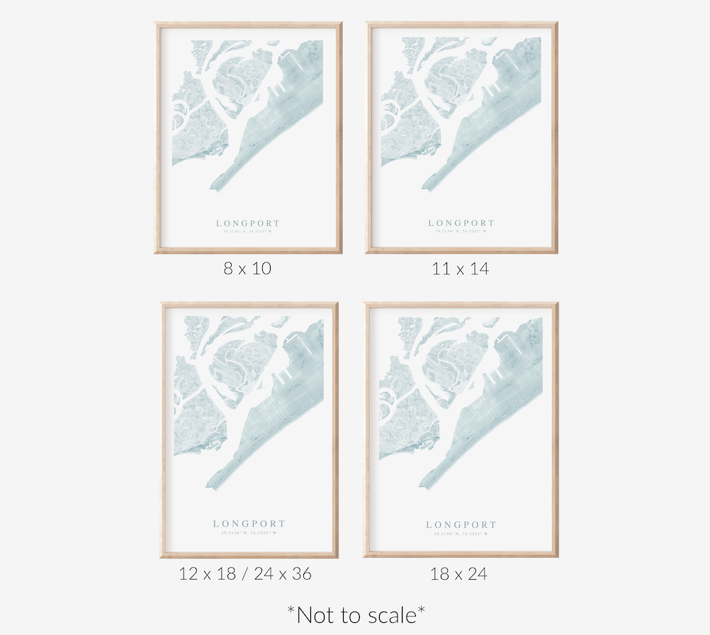 Longport NJ Map Print