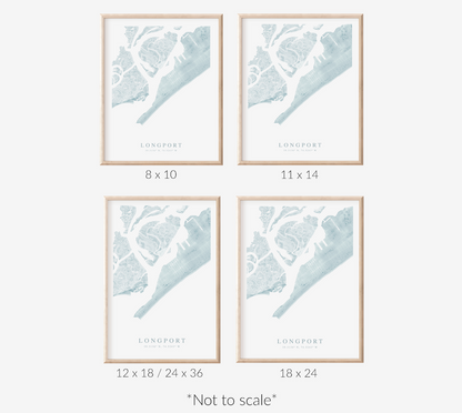 Longport NJ Map Print