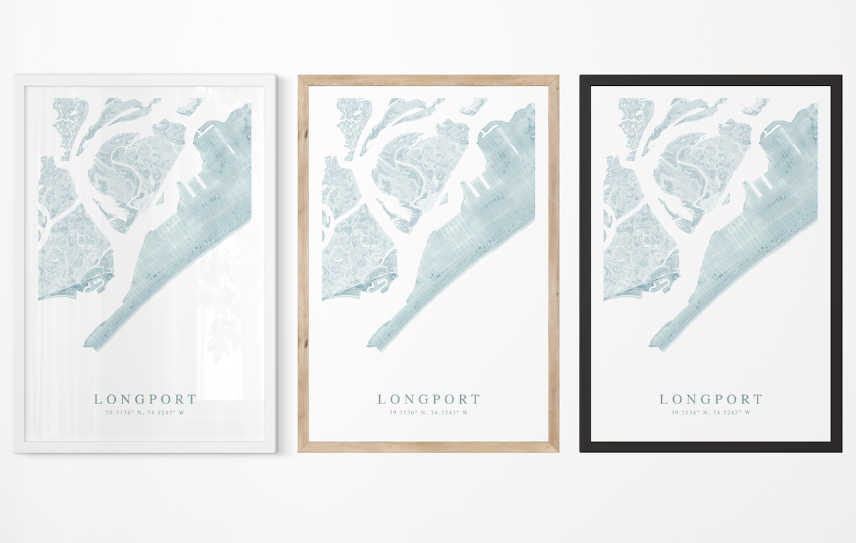 Longport NJ Map Print