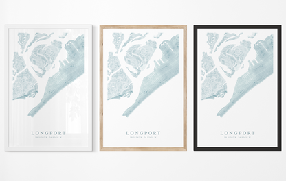 Longport NJ Map Print