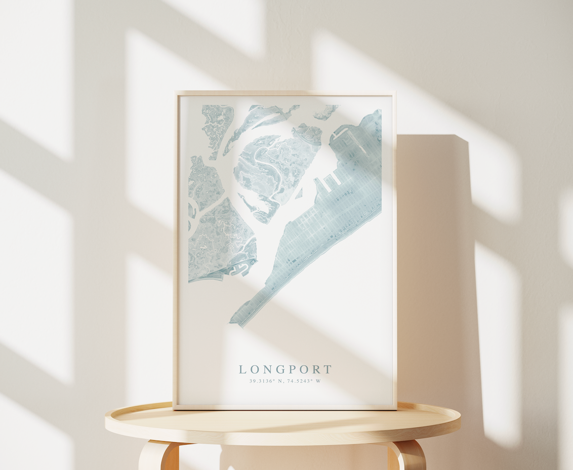 Longport NJ Map Print