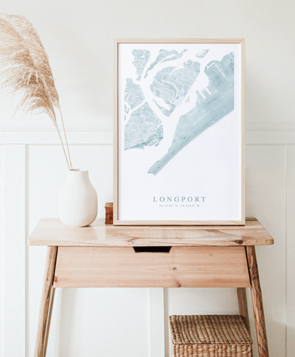 Longport NJ Map Print