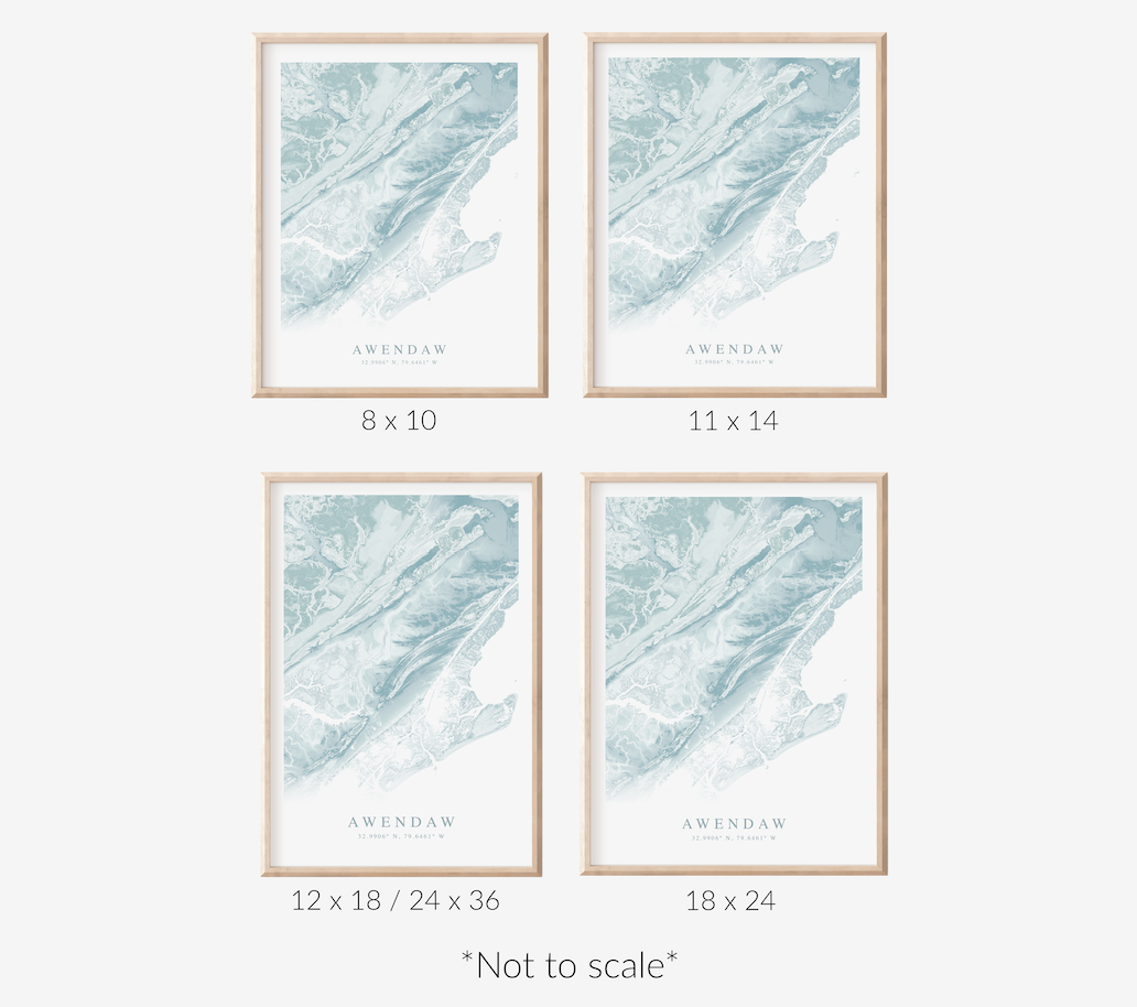 Awendaw Map Print