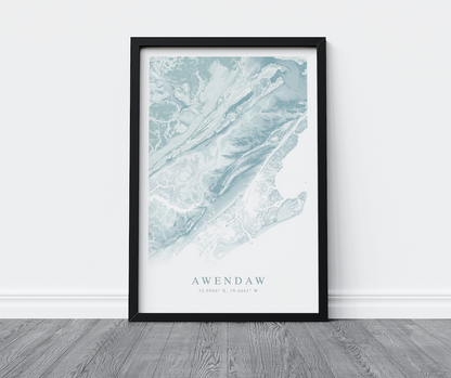 Awendaw Map Print