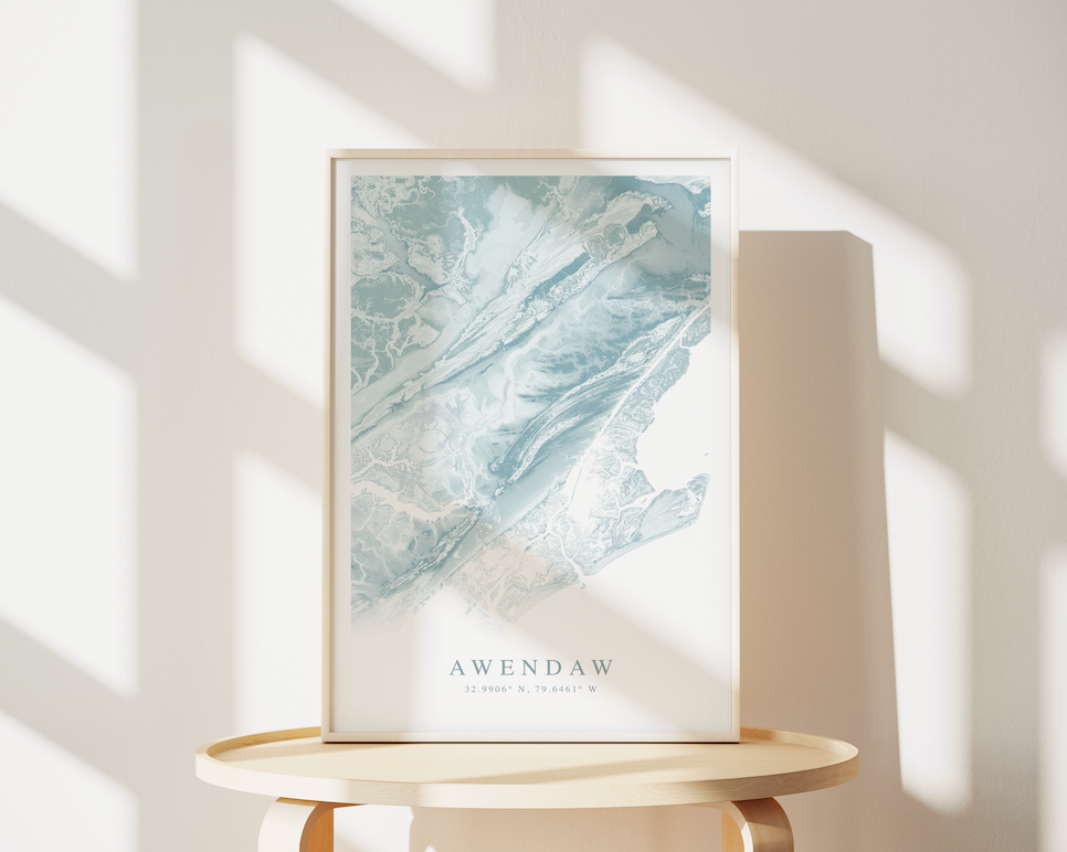Awendaw Map Print