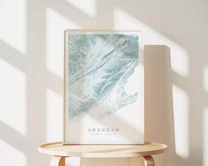 Awendaw Map Print