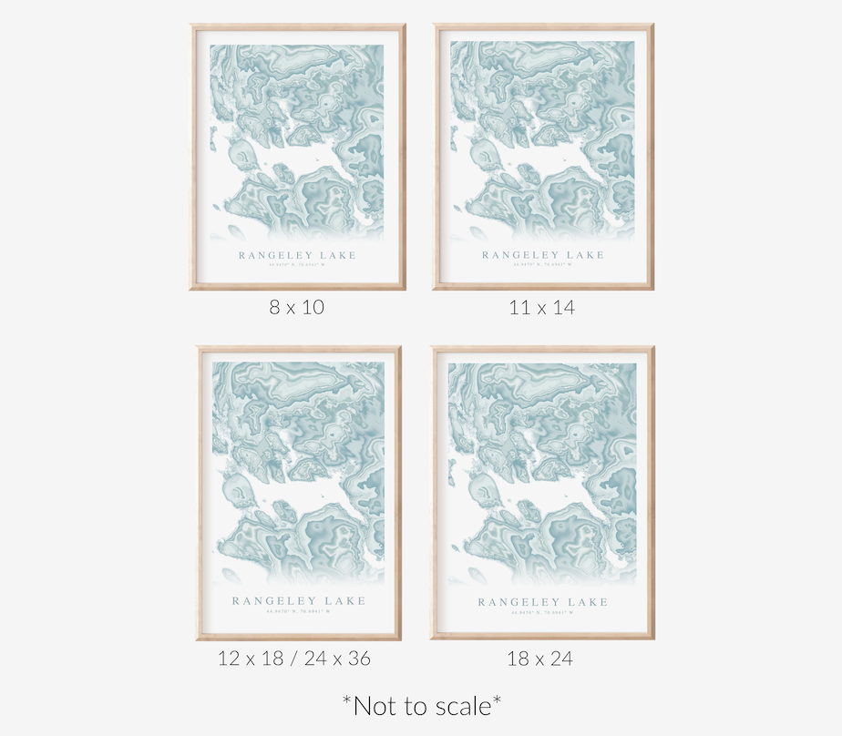Rangeley Lake Map Print