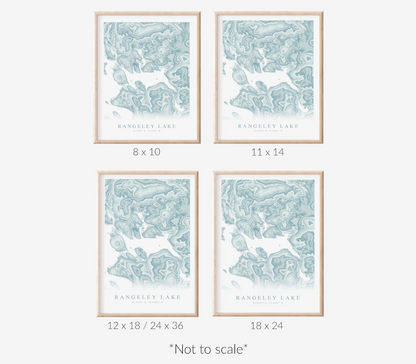Rangeley Lake Map Print